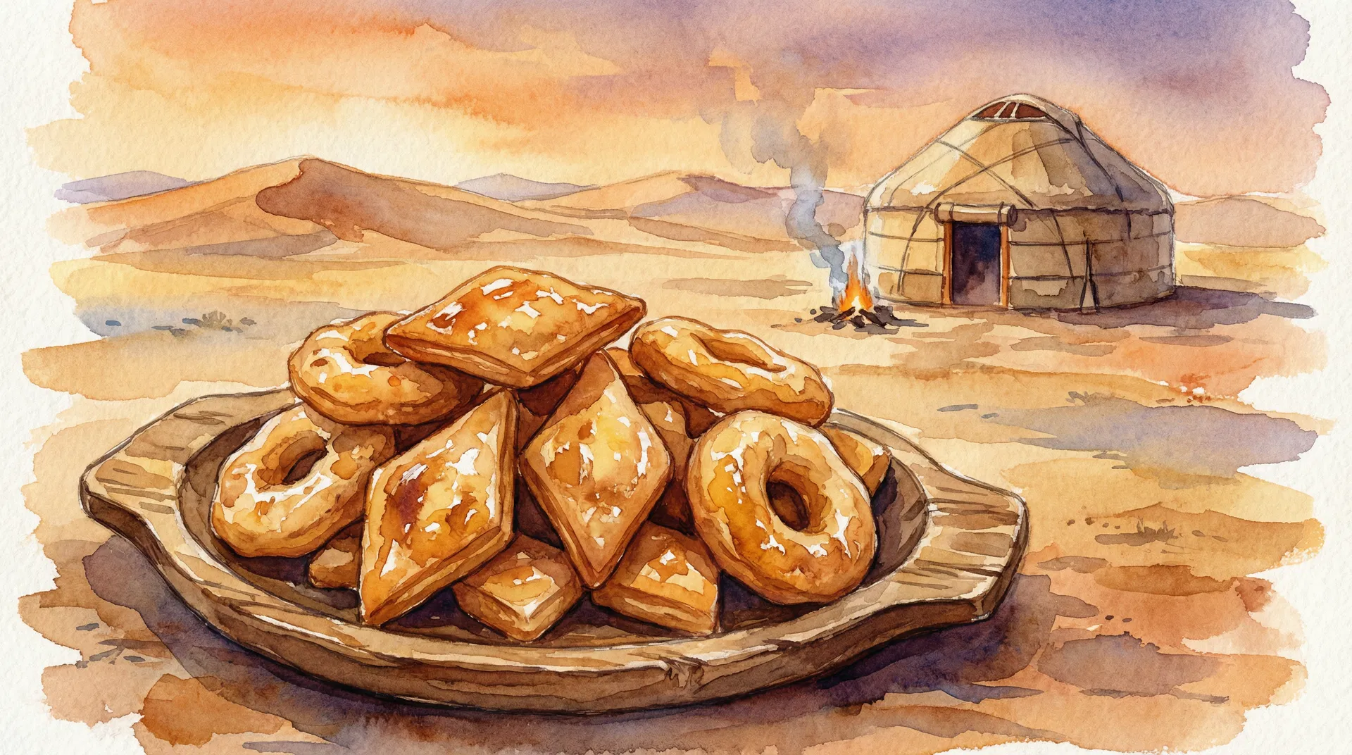 ピシュメ — 遊牧の民が紡ぐ黄金色の揚げ菓子