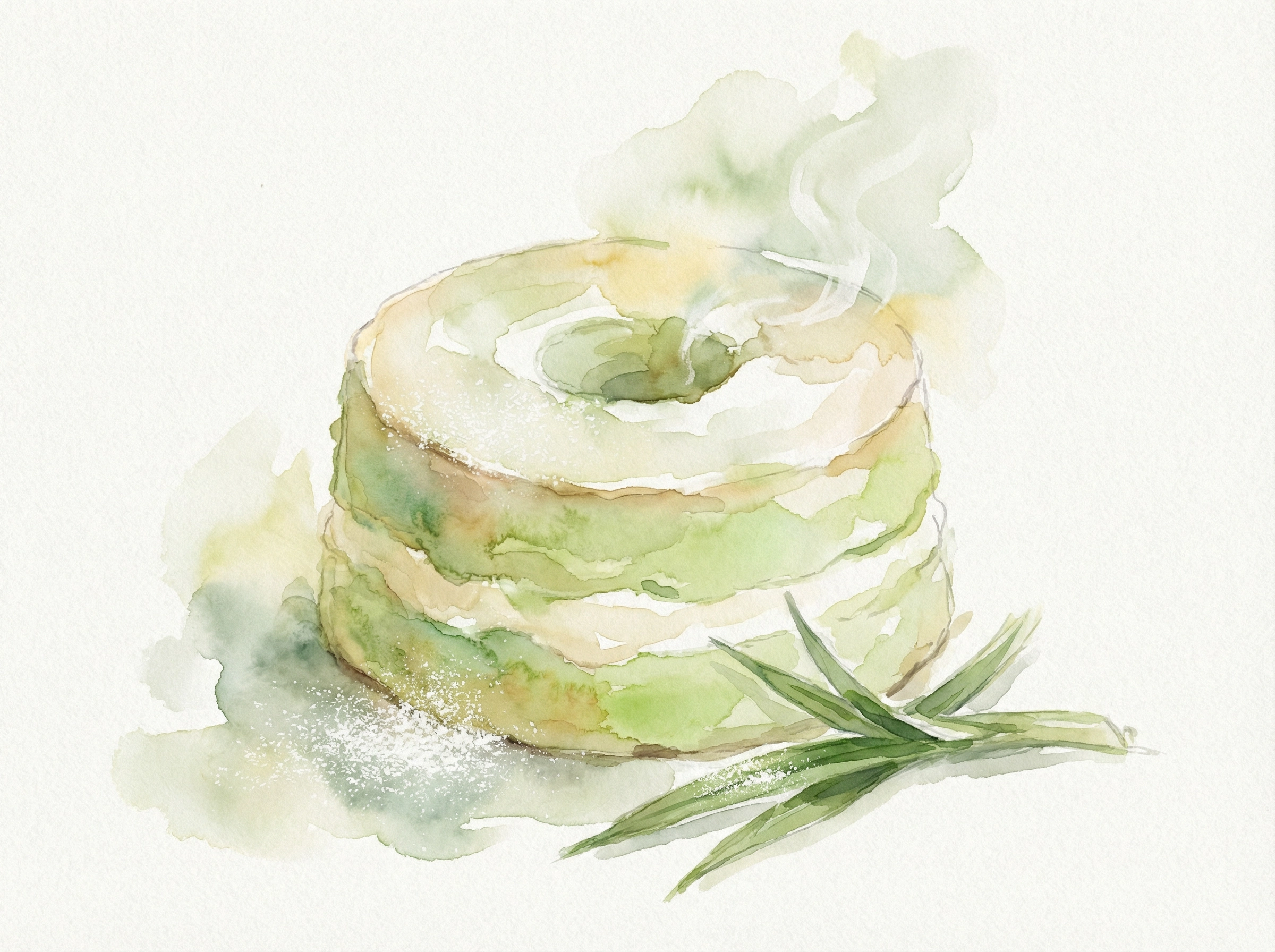 南国の風を運ぶ、シンガポールの緑の宝石「パンダンケーキ」