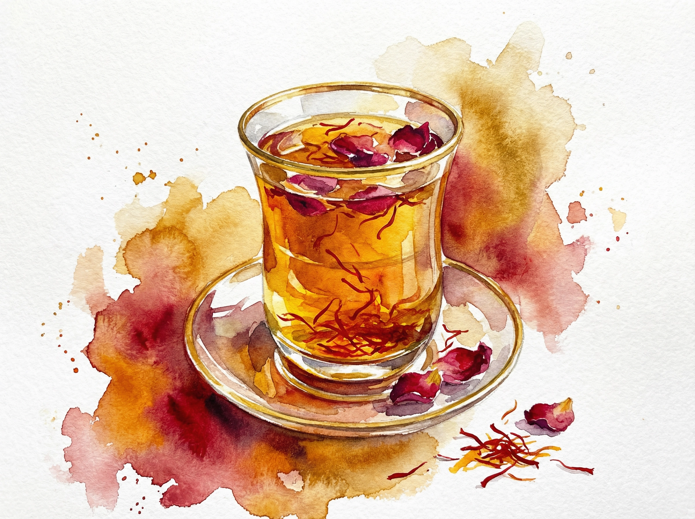 砂漠の魔法、黄金に輝くサフランティーで心満たされるひととき