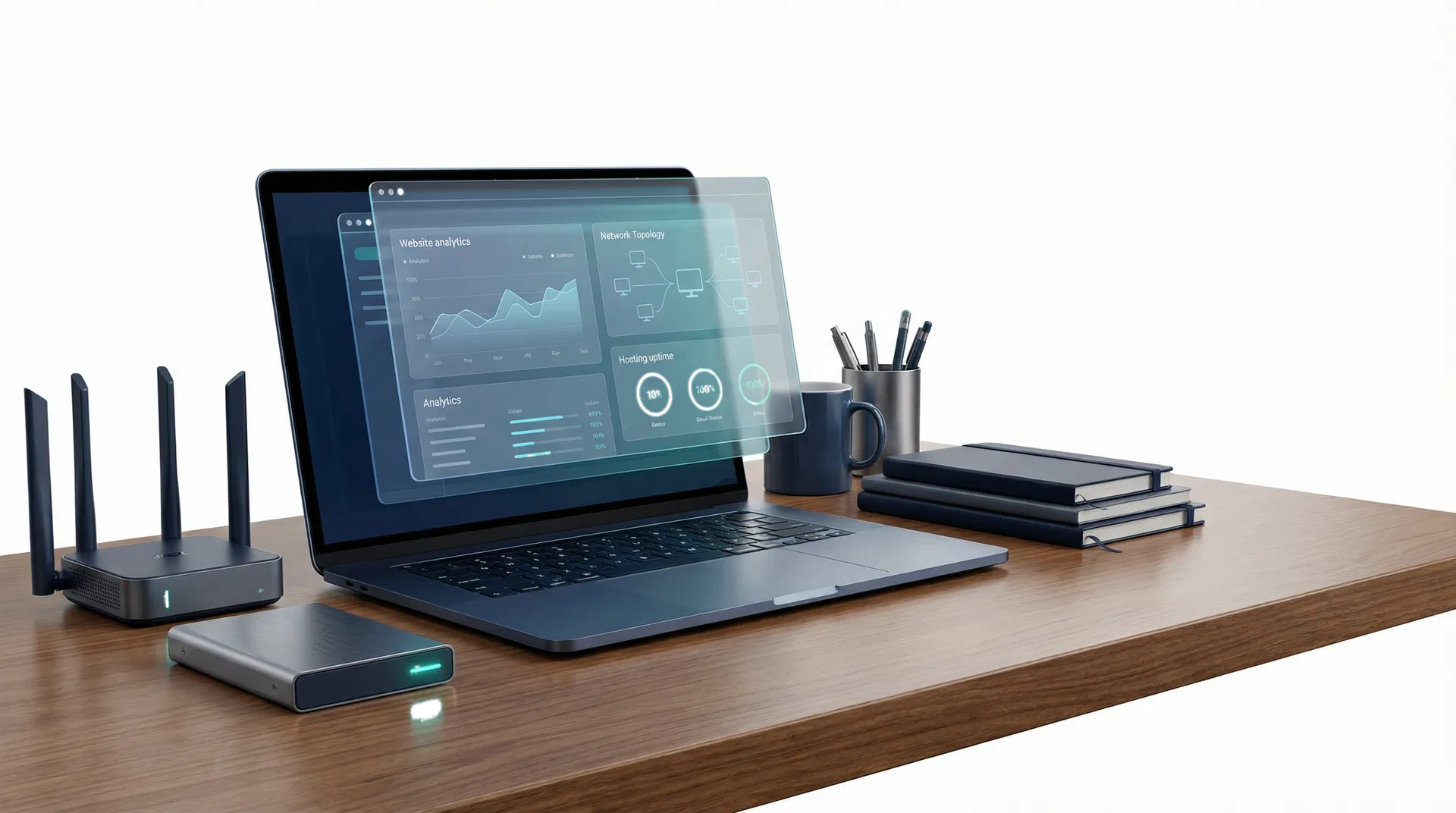 Technology workspace representing website hosting and digital infrastructure