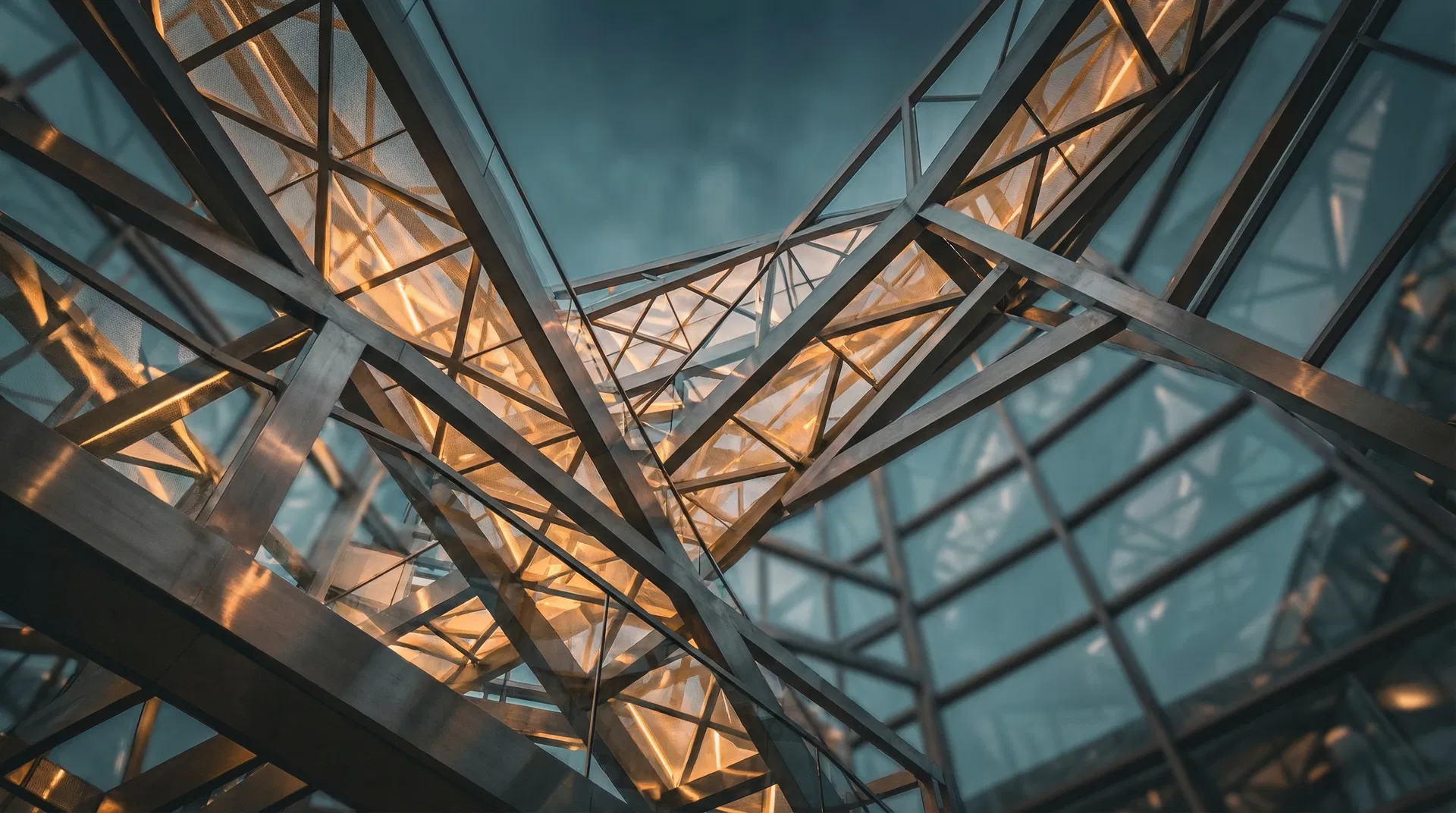 Interconnected architectural structures symbolizing governance architecture