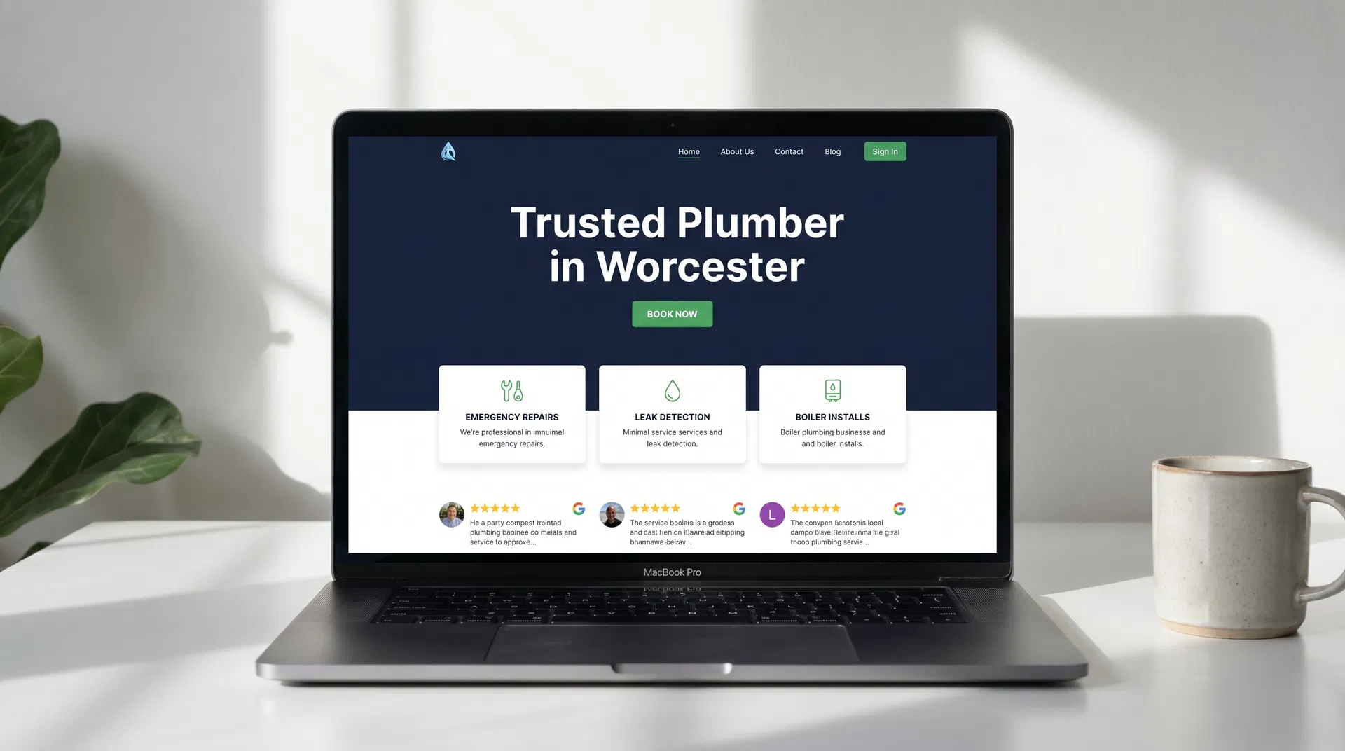 Example Local Works website on a MacBook Pro