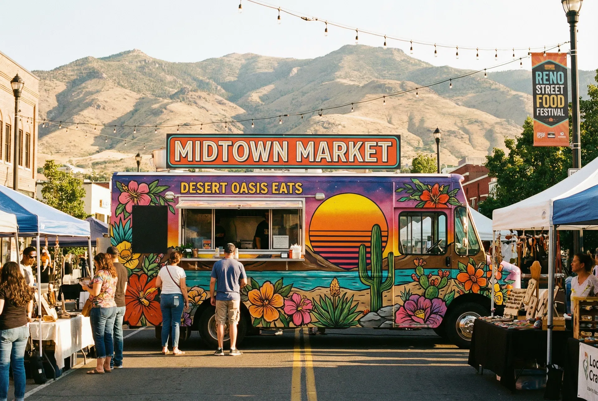 Food truck at Reno street market
