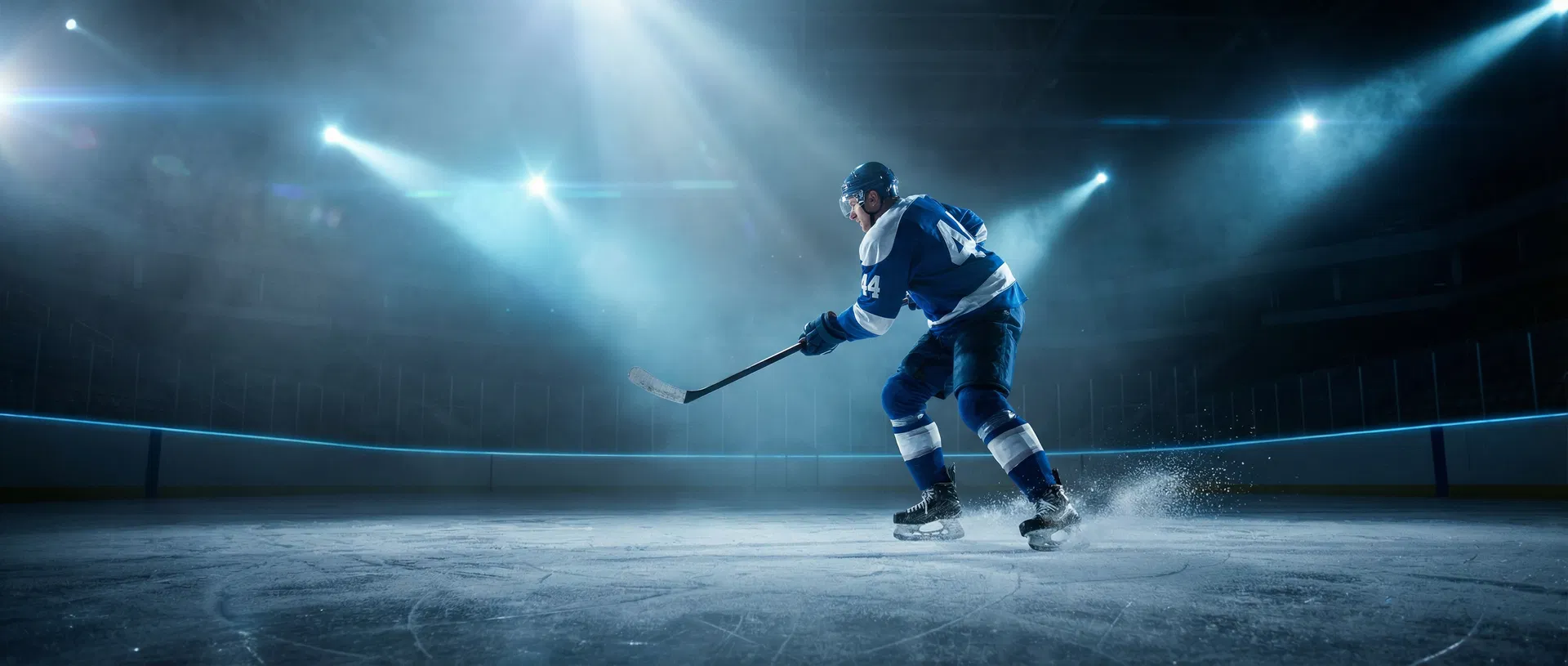 Hockey defenseman on ice