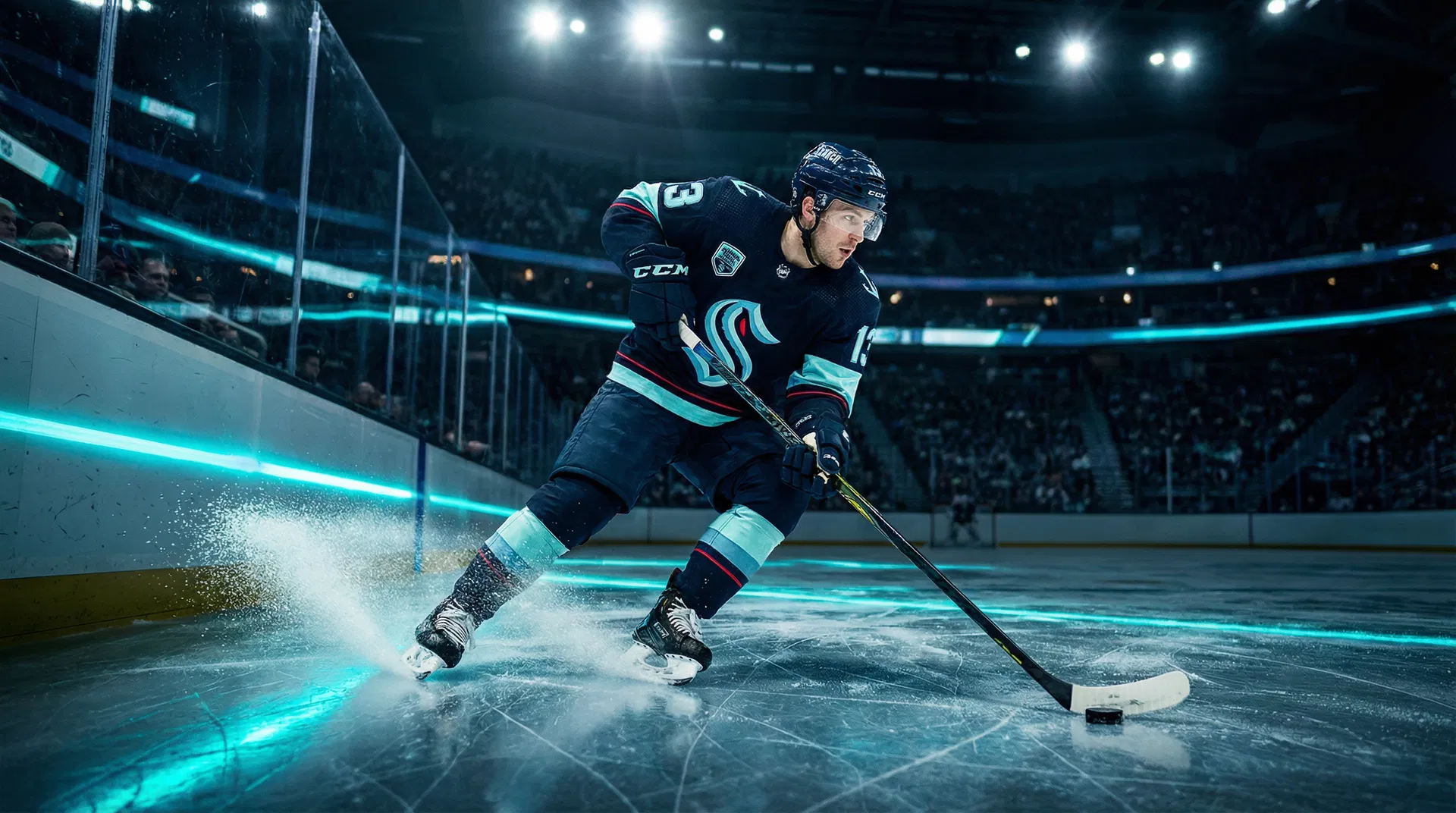 Hockey forward in action