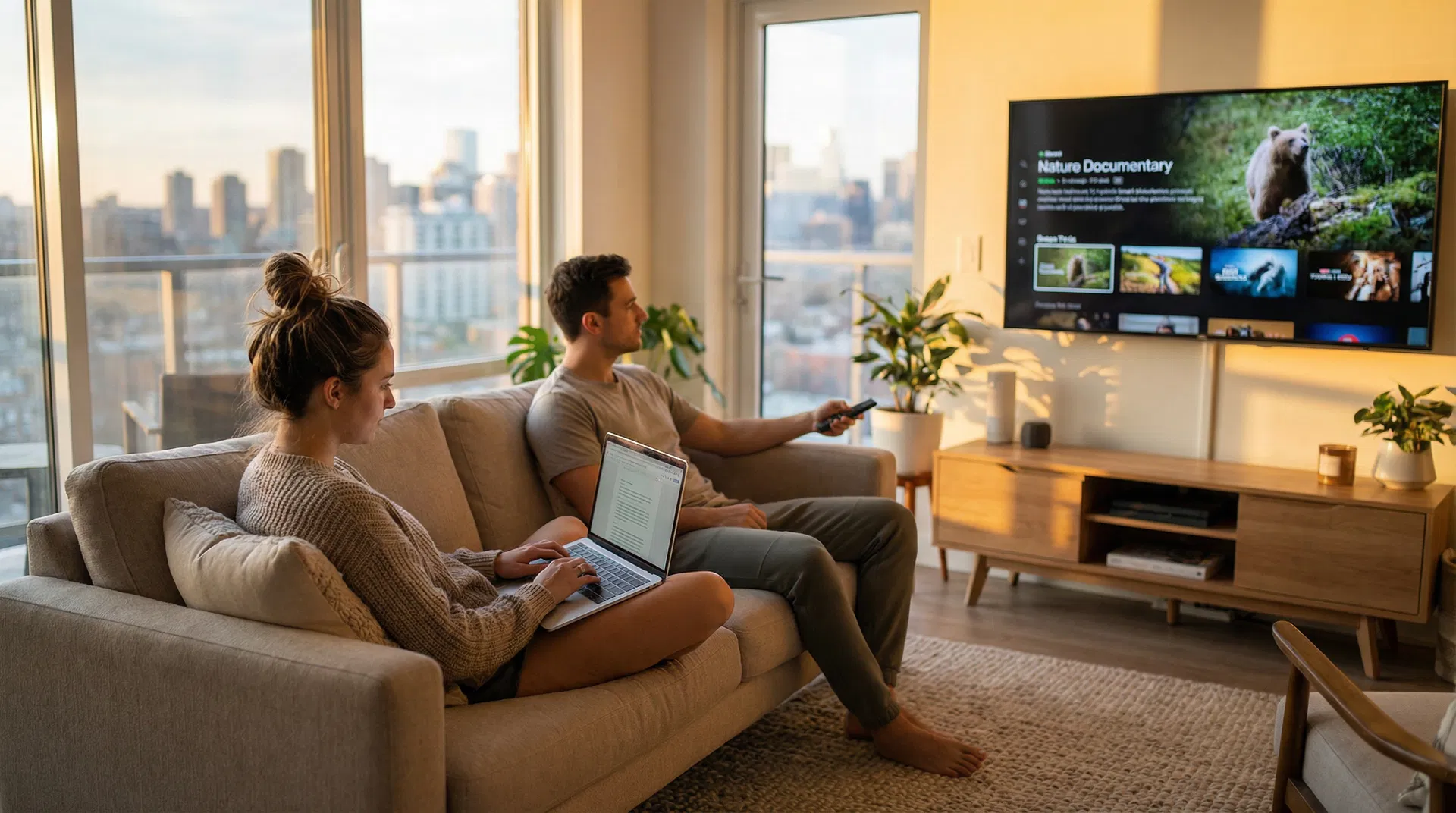 Residents enjoying high-speed internet