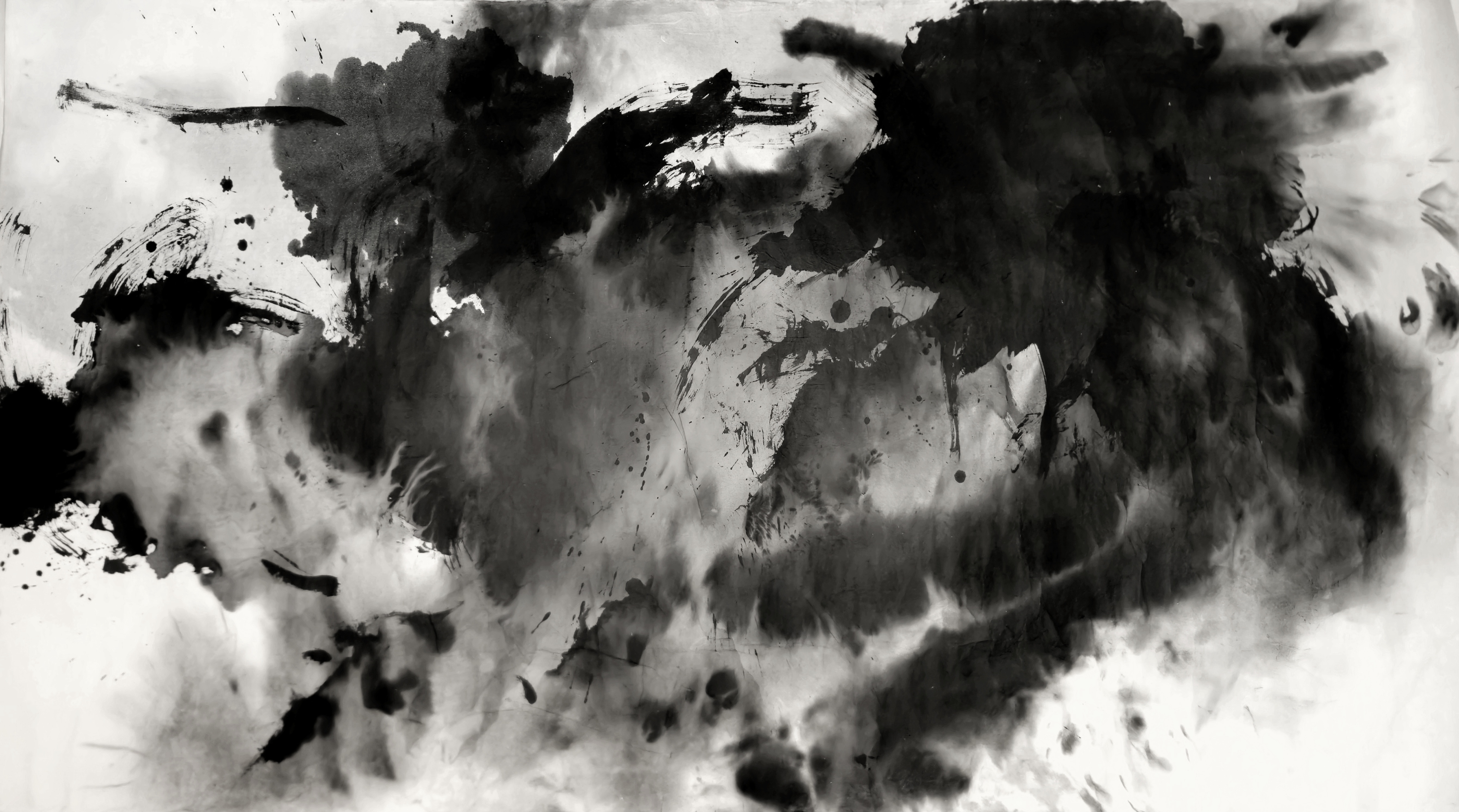 Peter Yuill - Big Bang: Shadow Self, Sumi ink on Chinese mulberry paper, 2025