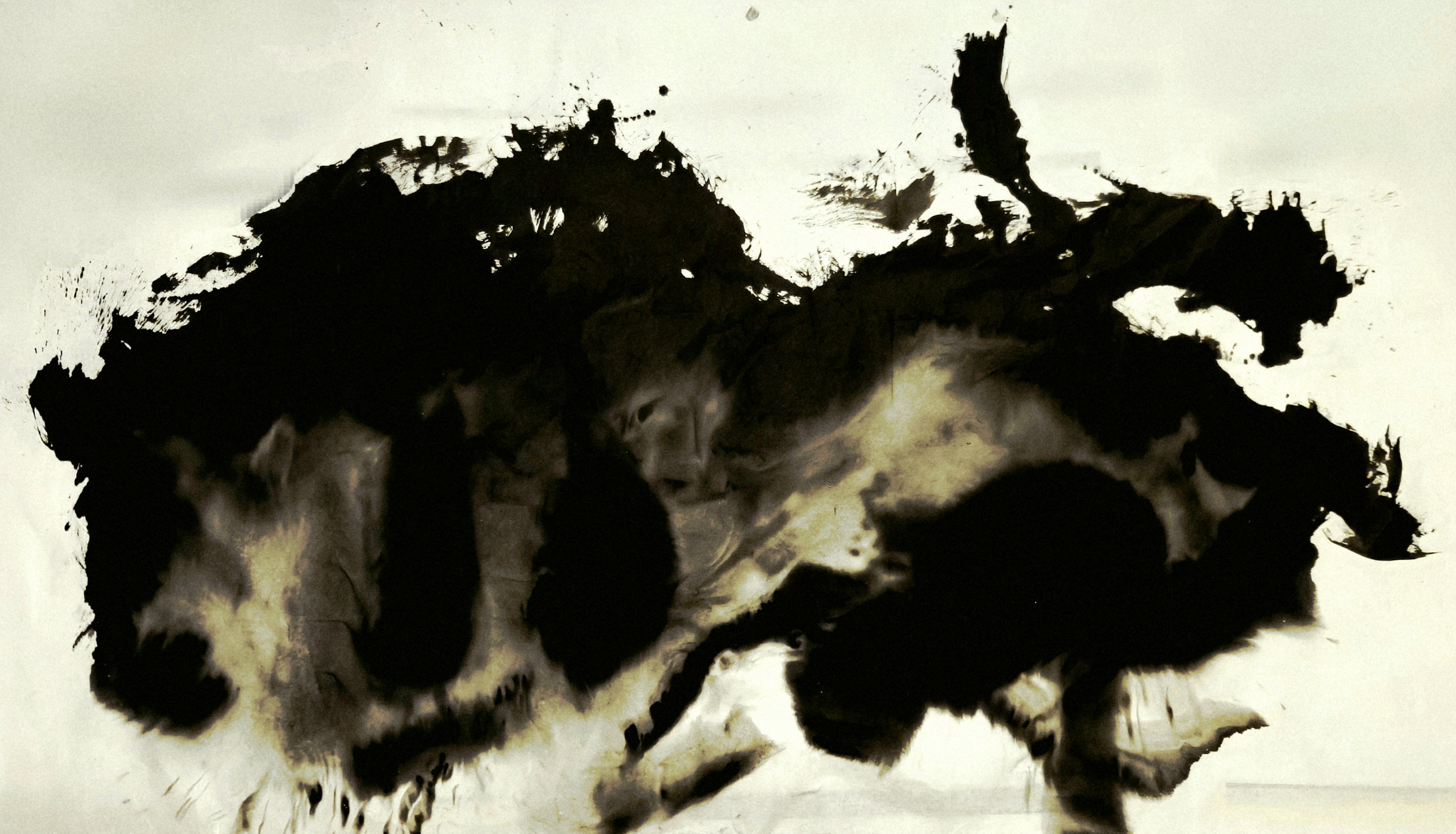 Peter Yuill - Big Bang: Breath & Bone, Sumi ink on Chinese mulberry paper, 2025