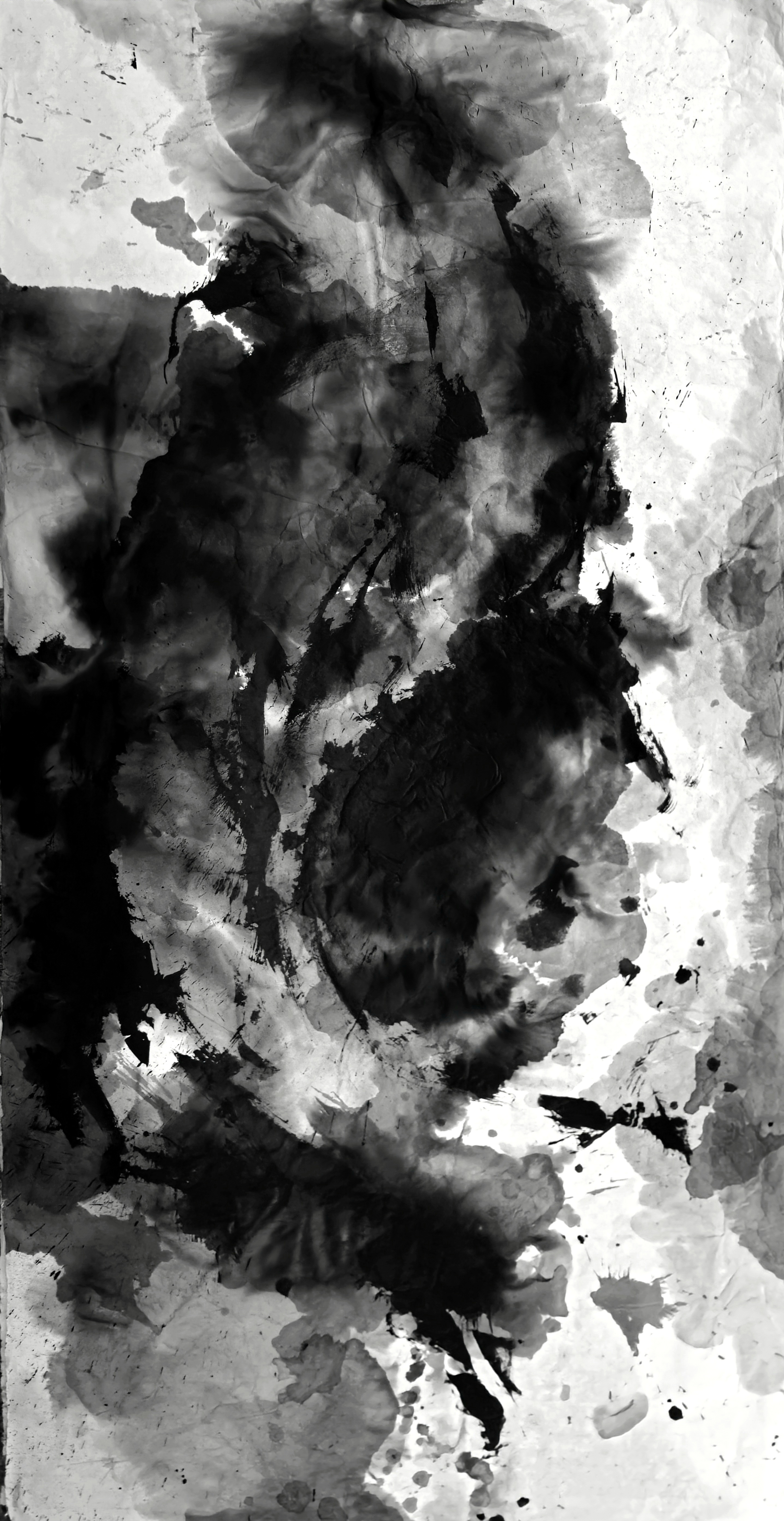 Peter Yuill - Covenant Iii: Threshold-body, Sumi ink on Chinese mulberry paper, 2025