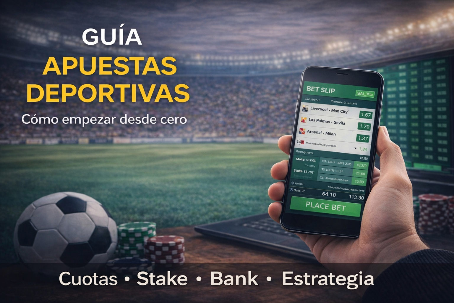 Guía de apuestas deportivas para principiantes: cuotas, stake y bank