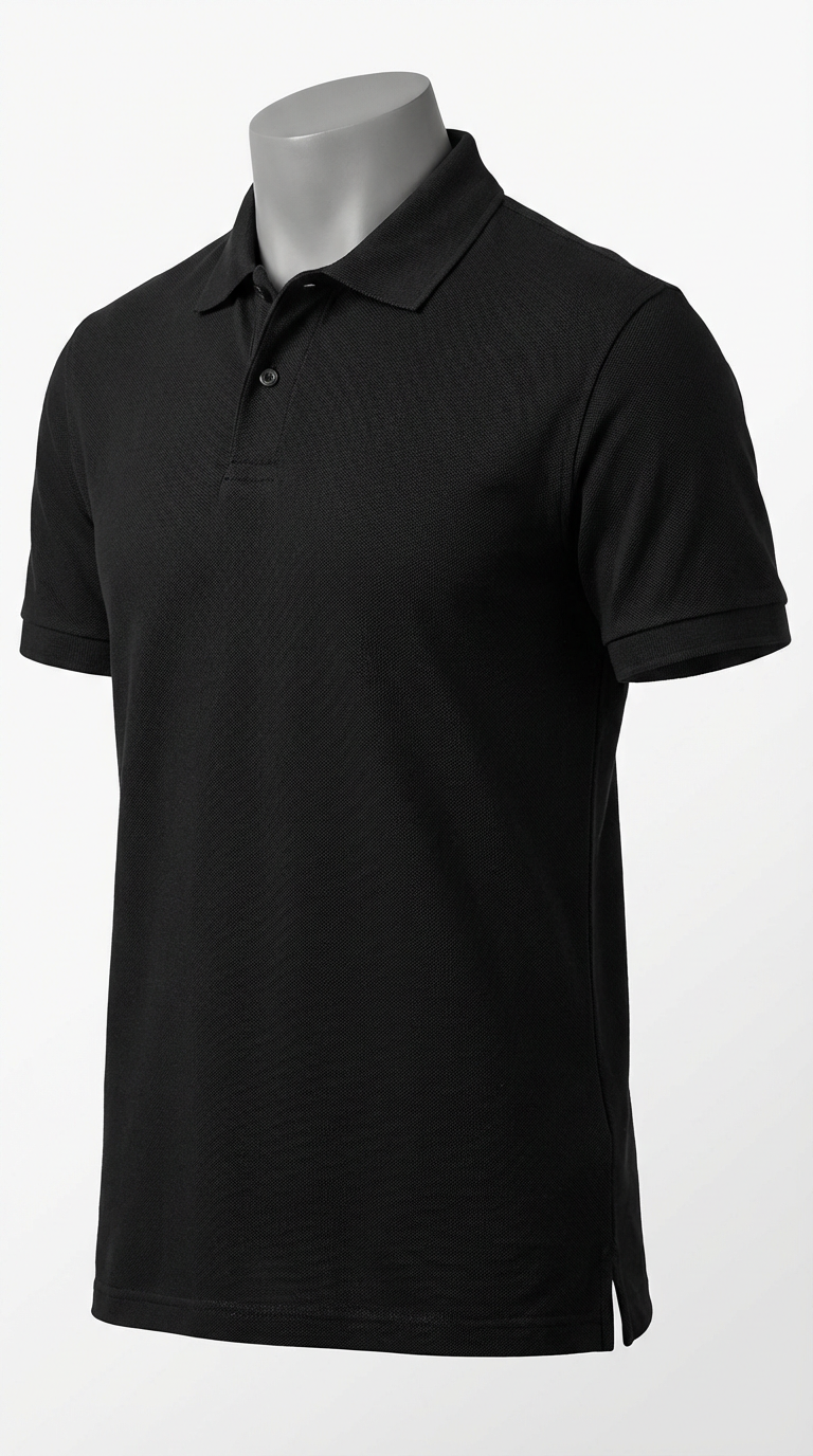 Classic Pique Polo in black color - Timeless polo shirt in premium pique cotton