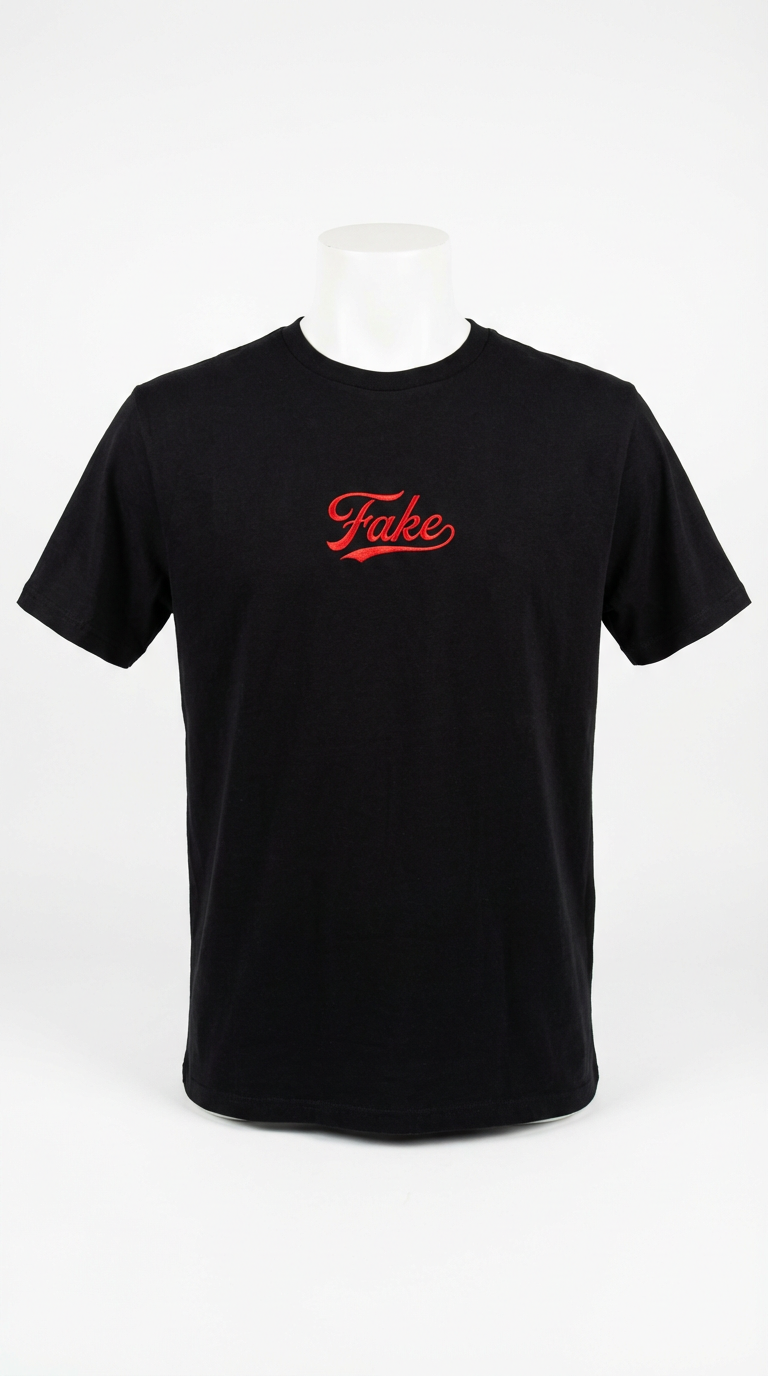 Fake It Classic Tee - Our signature graphic tee featuring the iconic 'Fake' script in bold red