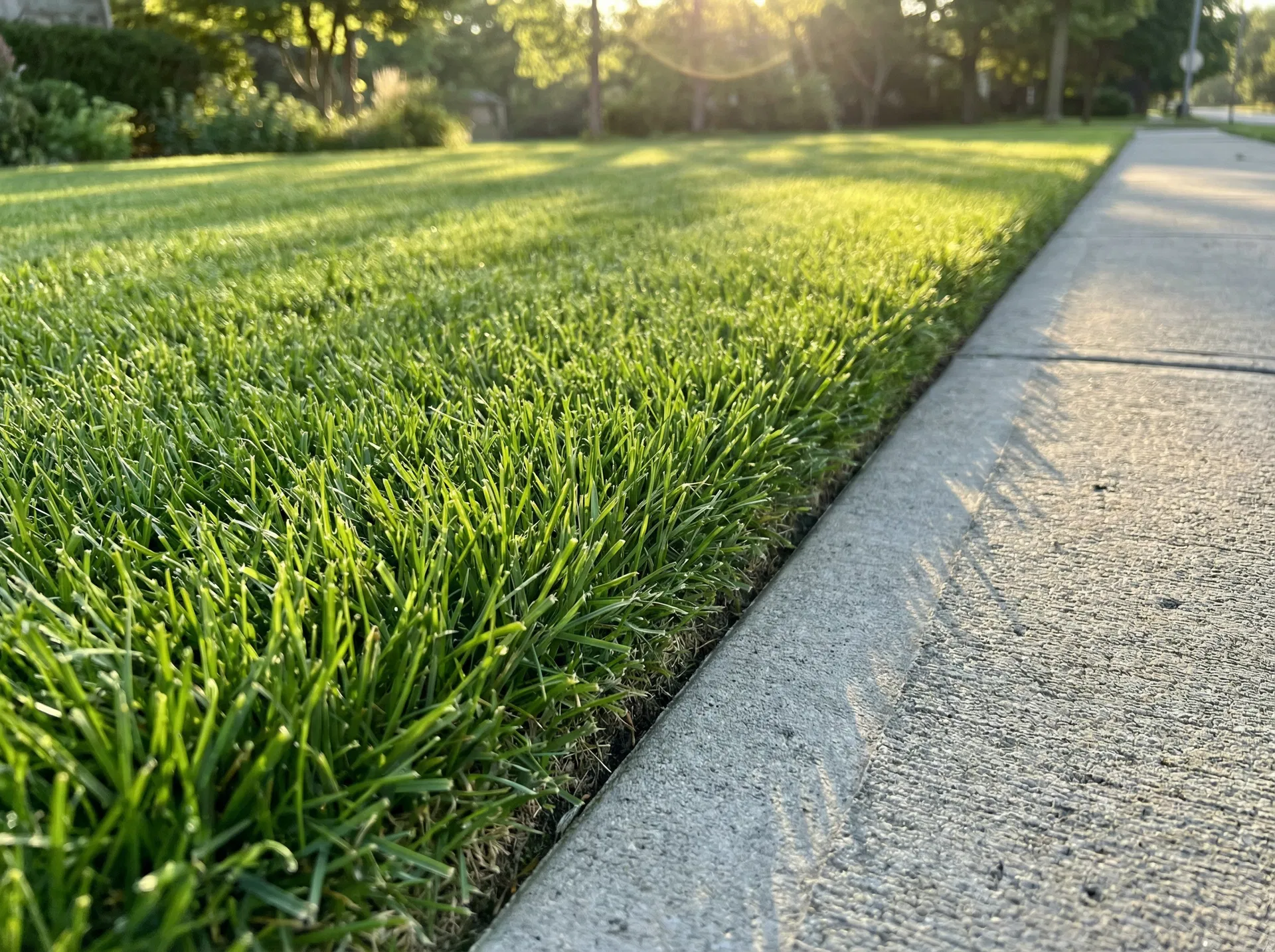 Clean professional lawn edging