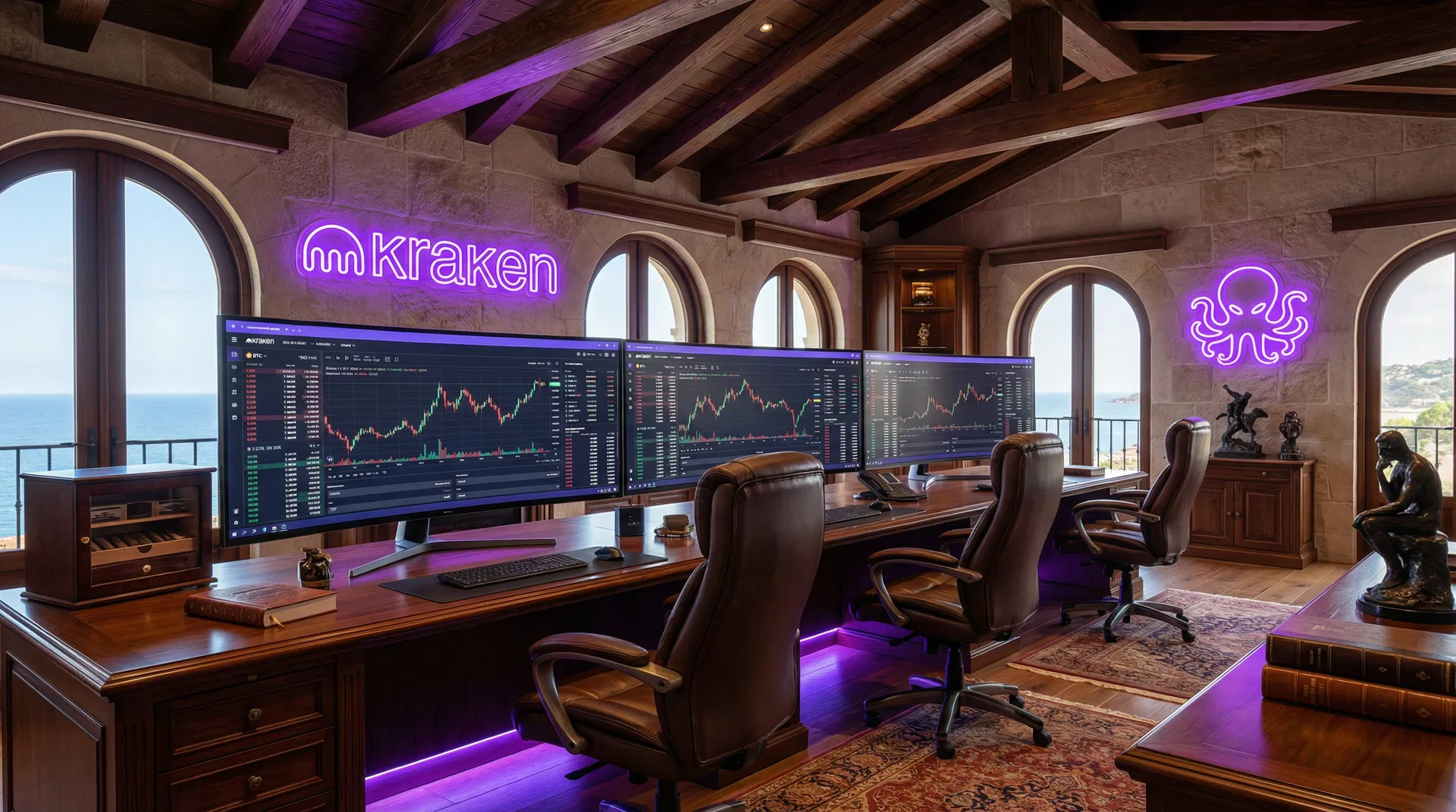 Kraken Trading Desk Inside Ghost House