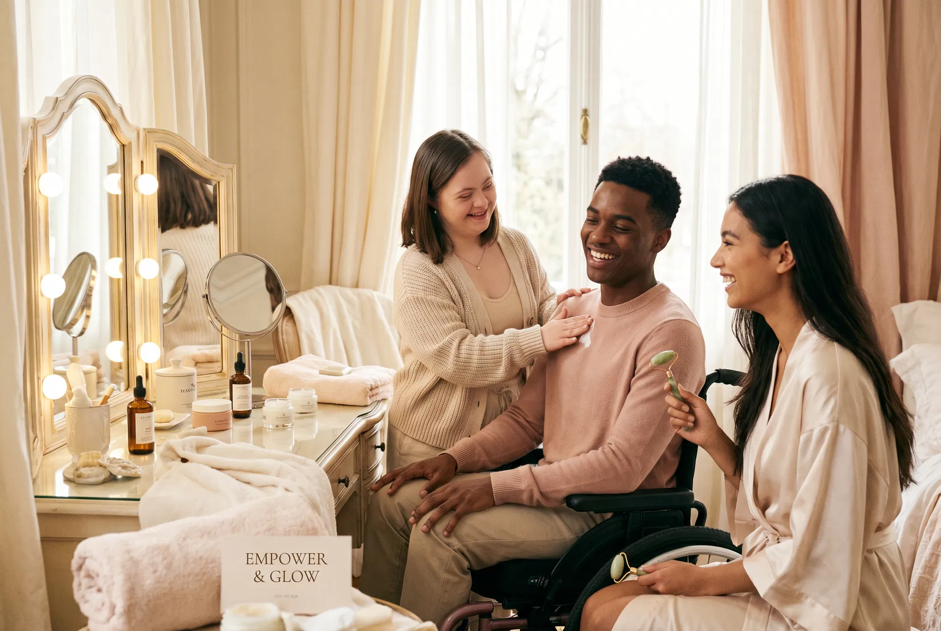 Diverse youth in self-care ritual