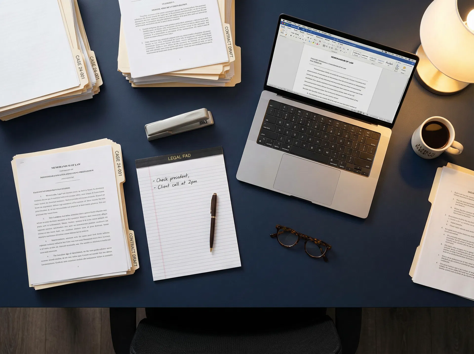 Legal document preparation workspace
