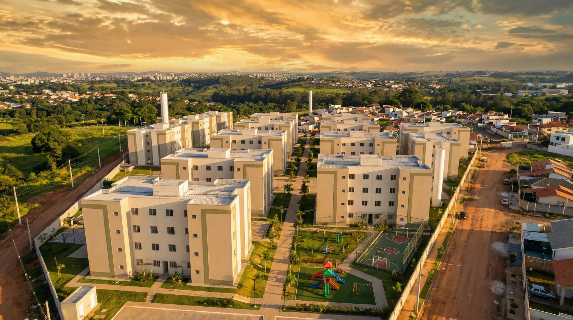 Vista aérea do Residencial Ilha de Malta em Itu/SP