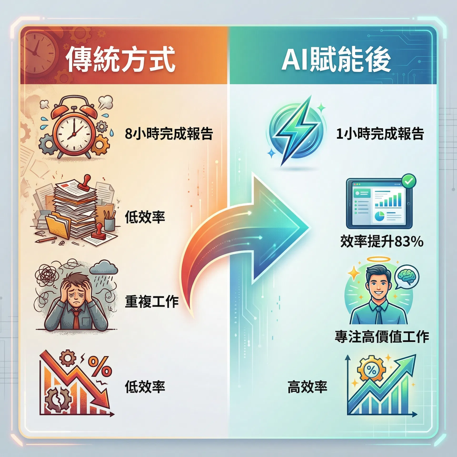傳統方式 vs AI賦能後