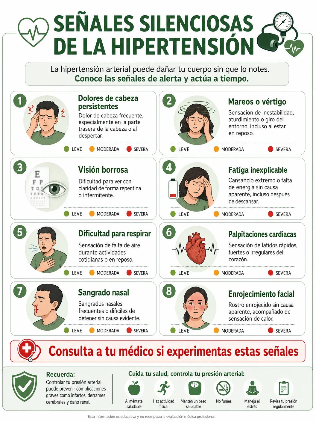Infografía: Señales Silenciosas de la Hipertensión