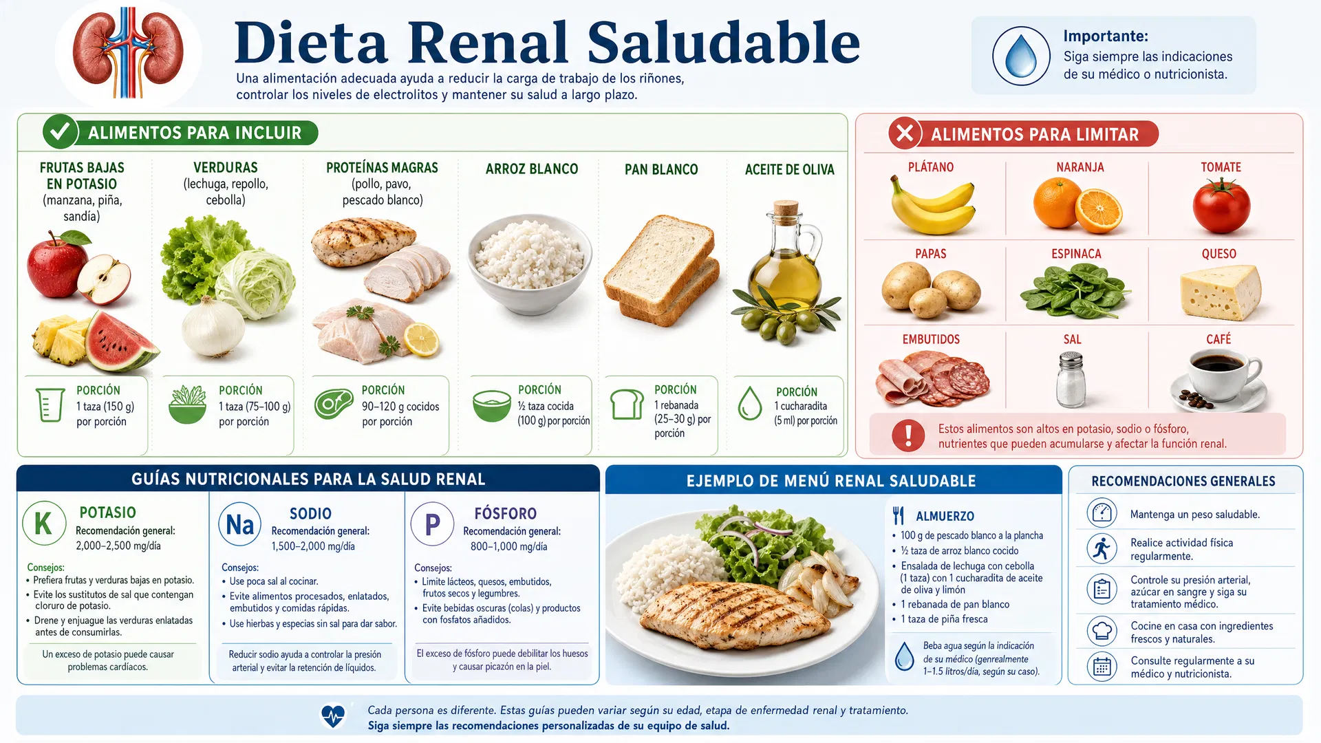 Guía de dieta renal saludable