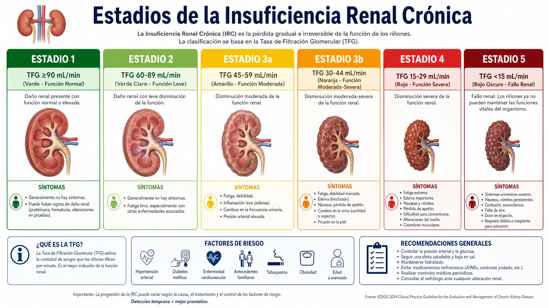 Los 5 estadios de la insuficiencia renal crónica