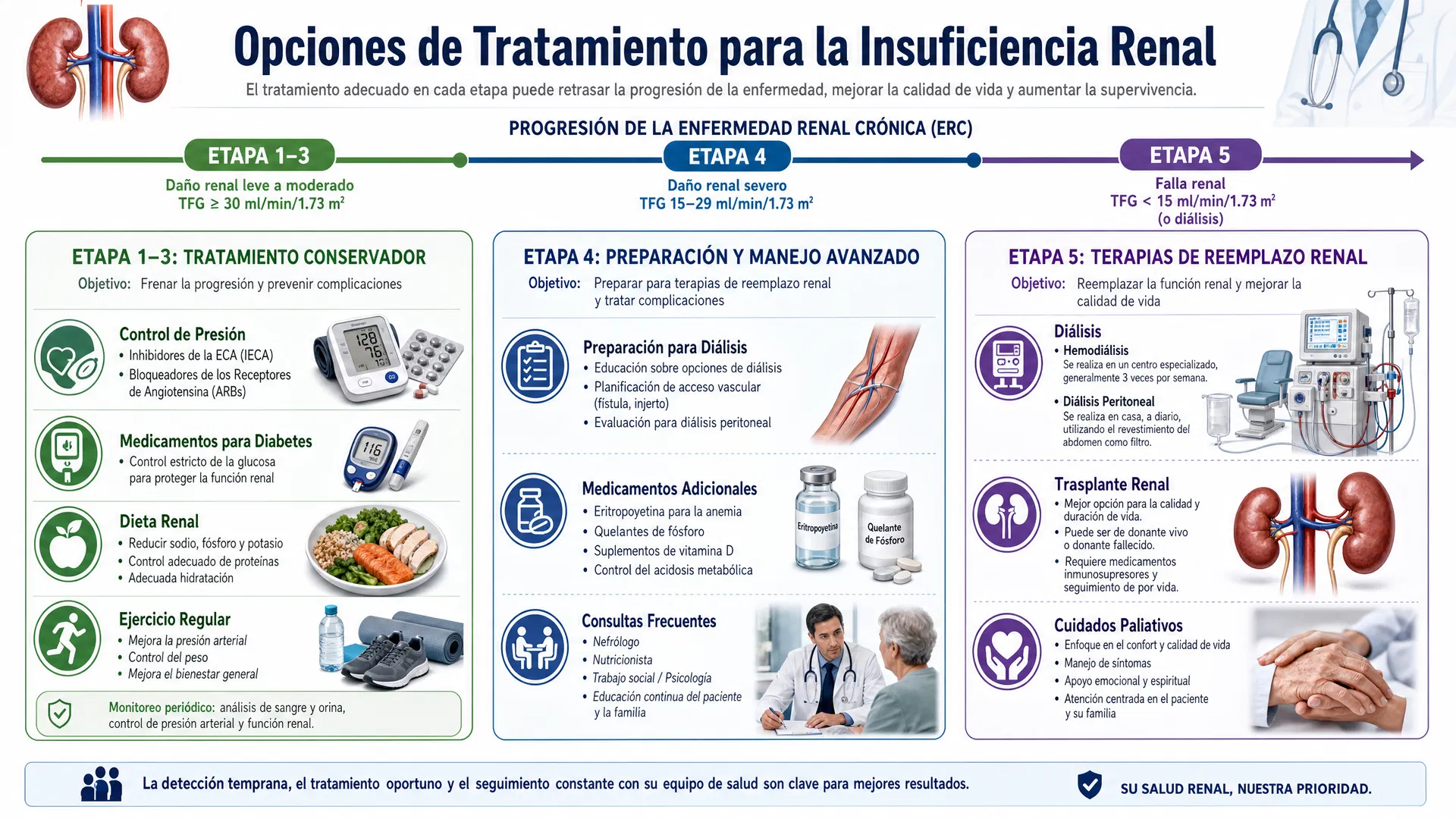 Opciones de tratamiento para insuficiencia renal