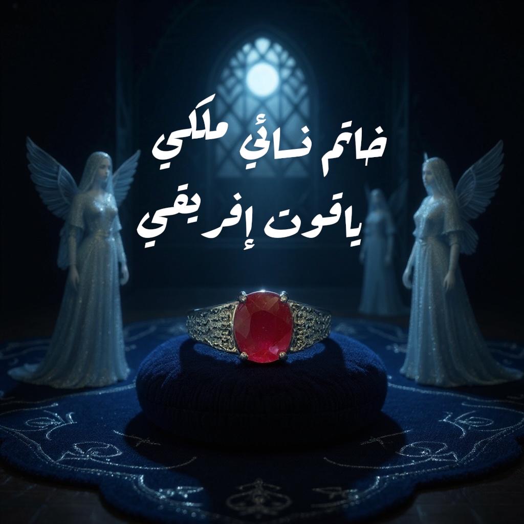 خاتم ياقوت احمر افريقي نسائي