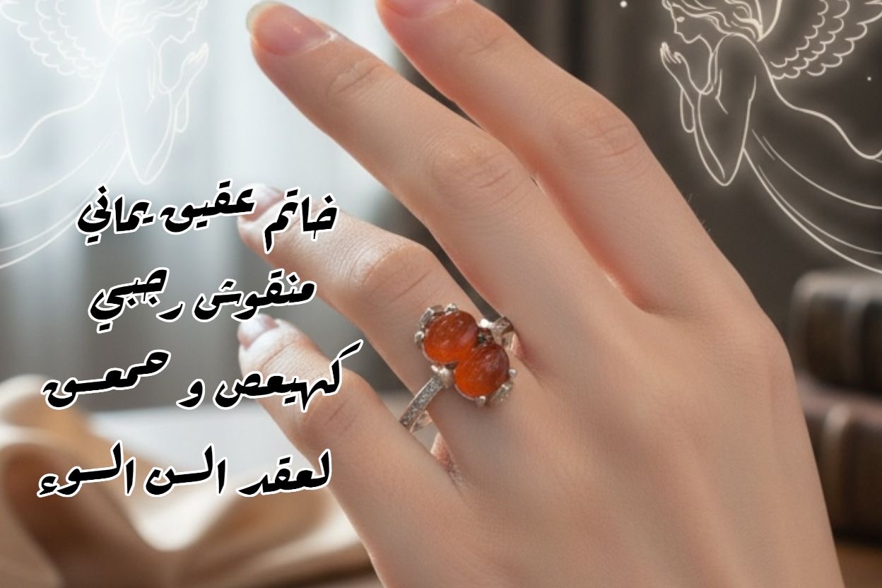 خاتم عقيق يماني نسائي