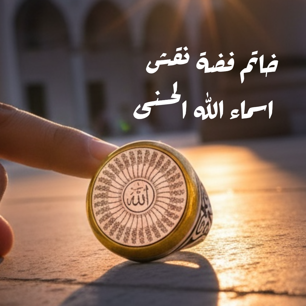 خاتم فضة منقوش اسماء الله الحسنى