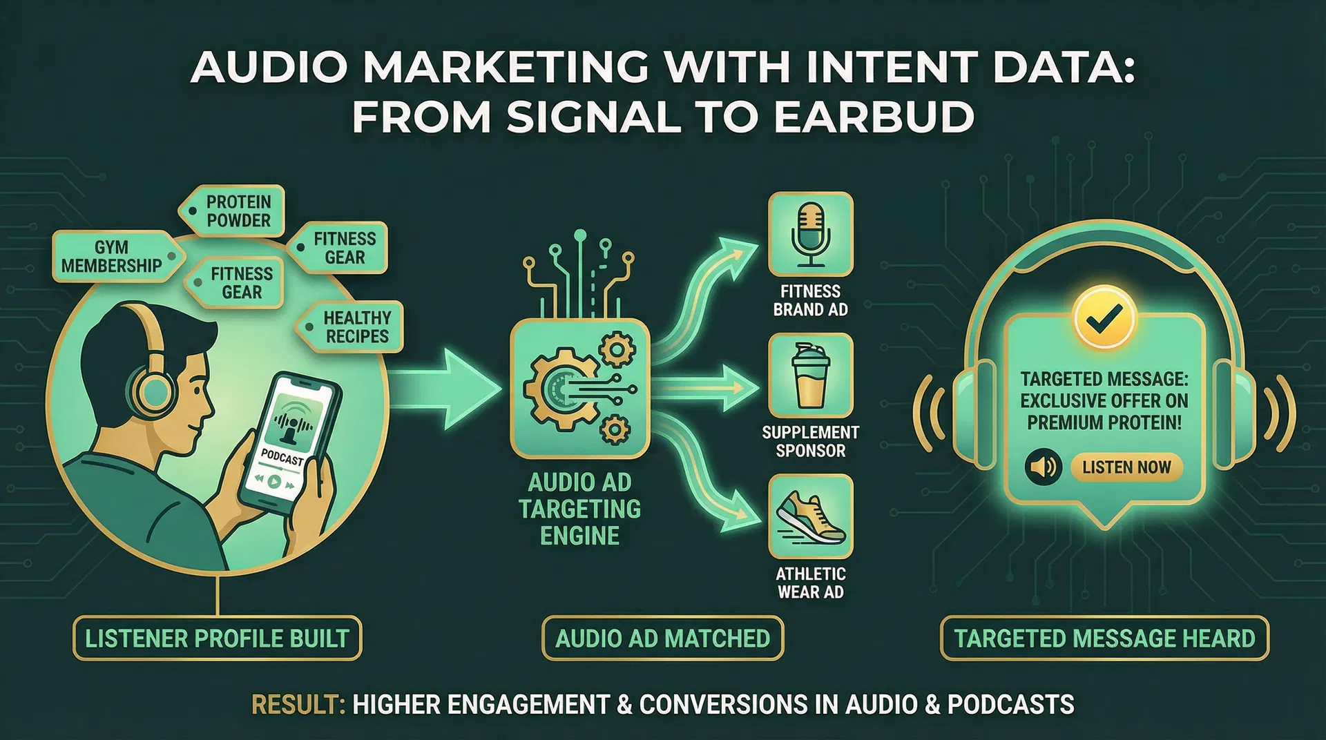 Audio marketing with intent data