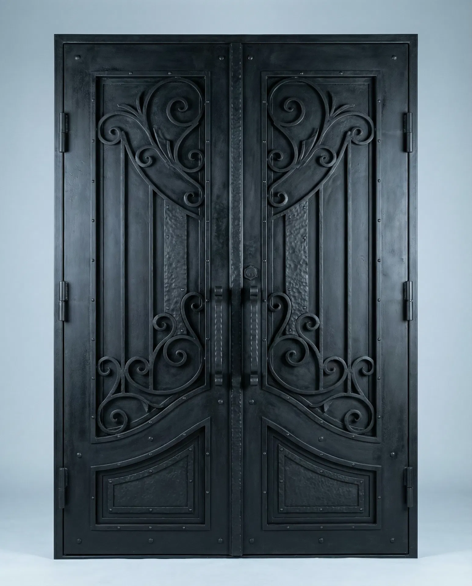 Hand-forged steel door detail