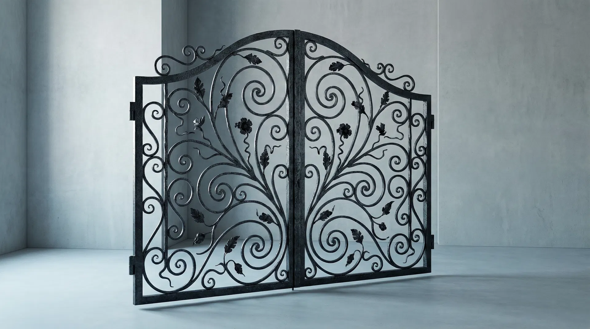 Hand-forged wrought iron gate