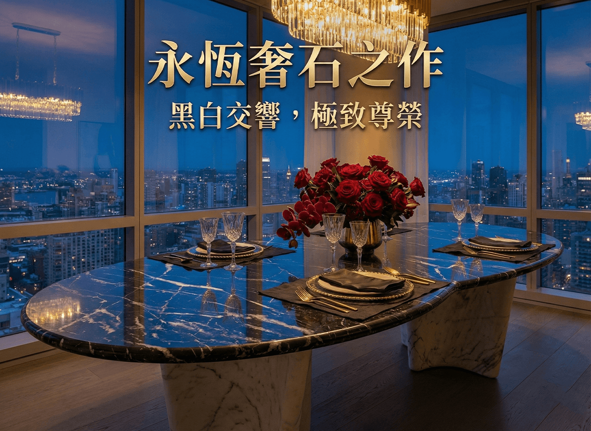 【Nero 尼祿】黑爵王者．建築幾何奢石餐桌 KX7107 thumbnail 6