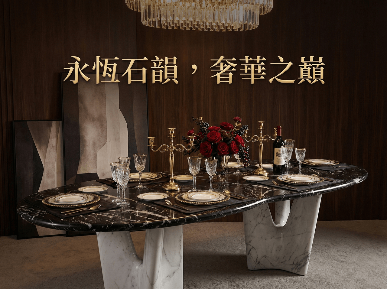 【Nero 尼祿】黑爵王者．建築幾何奢石餐桌 KX7107 thumbnail 2