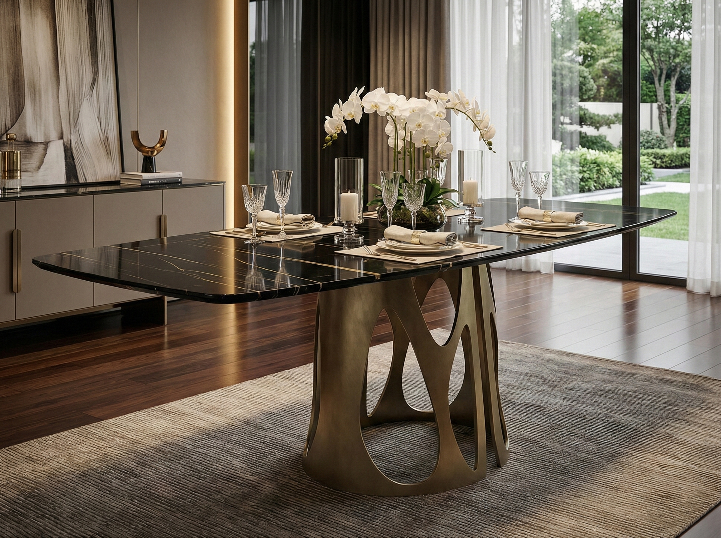 凡爾賽・勞倫黑金流光餐桌 KX7101 thumbnail 3