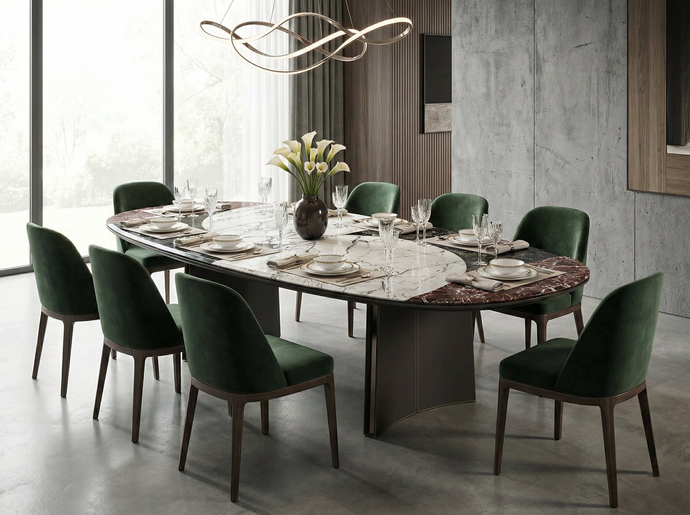 莫賽克・義式幾何拼接奢石餐桌 512 thumbnail 2