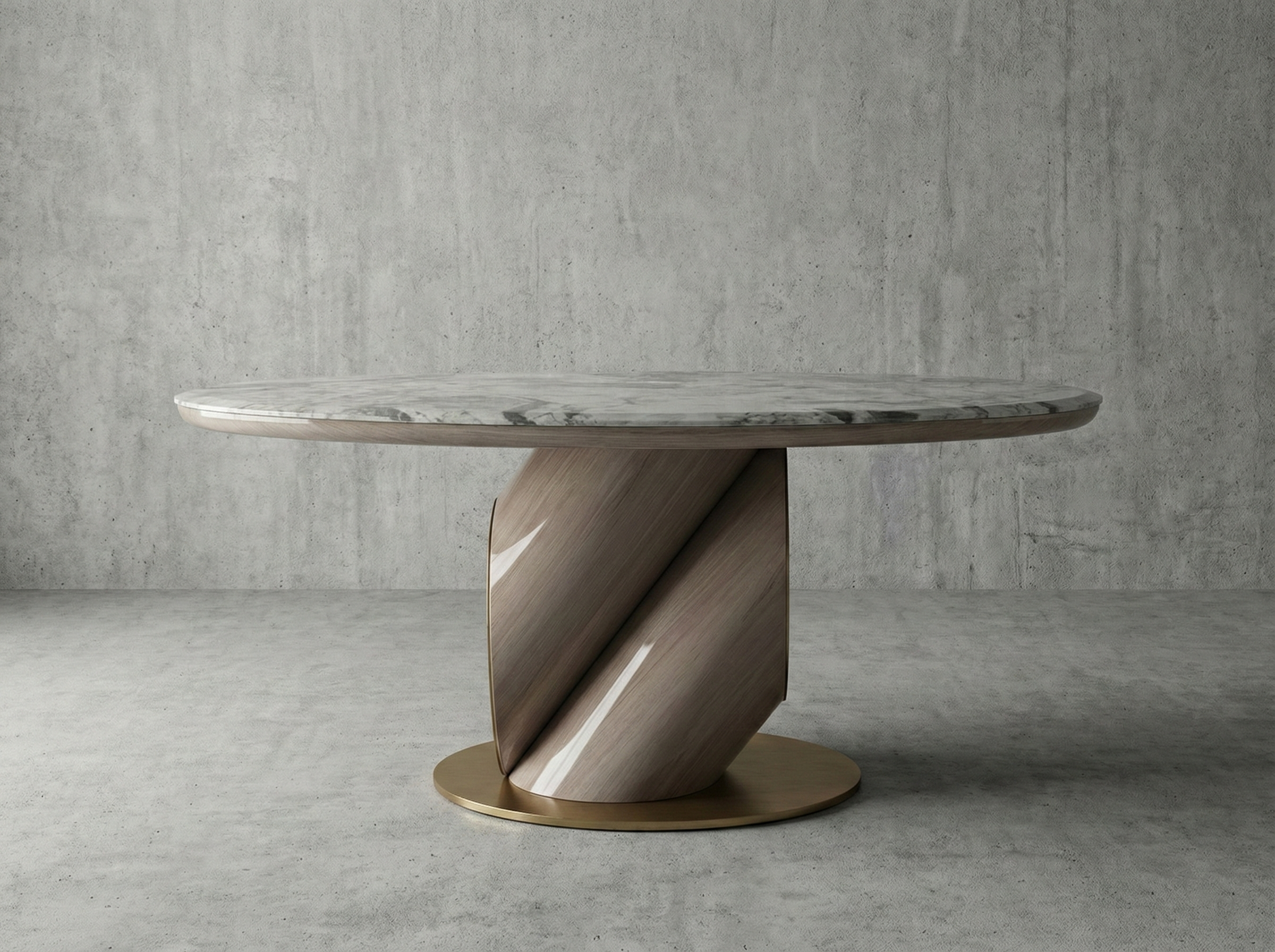 【 旋舞・時光 】義大利螺旋美學圓餐桌 KX7102