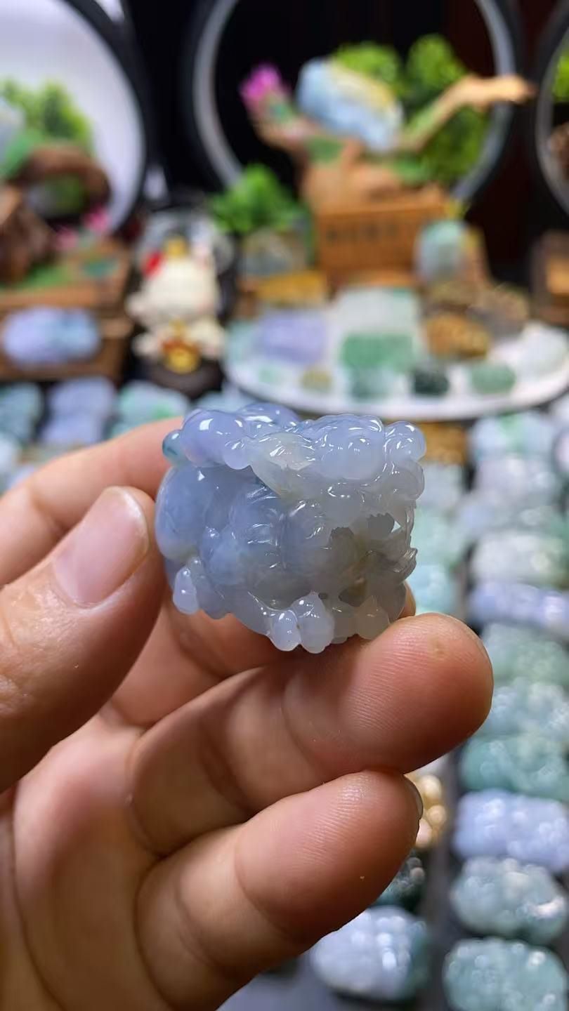 紫羅蘭冰膠含珠