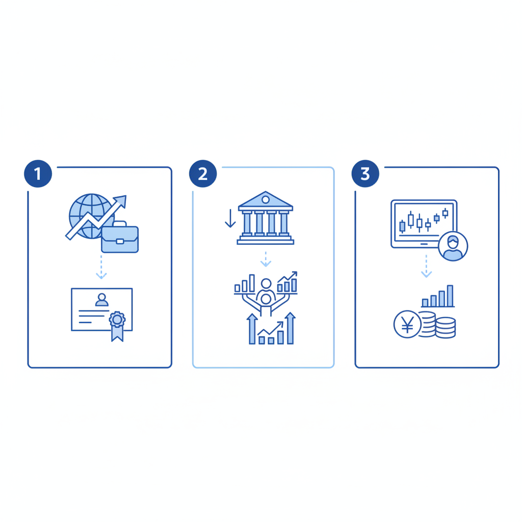 一、 海外投資者購買日本股票的三大途徑 示意圖