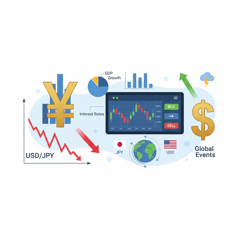 H2：影響日圓匯率與日股關係完整解析：投資人必懂的匯率影響的核心宏觀因素分析 示意圖