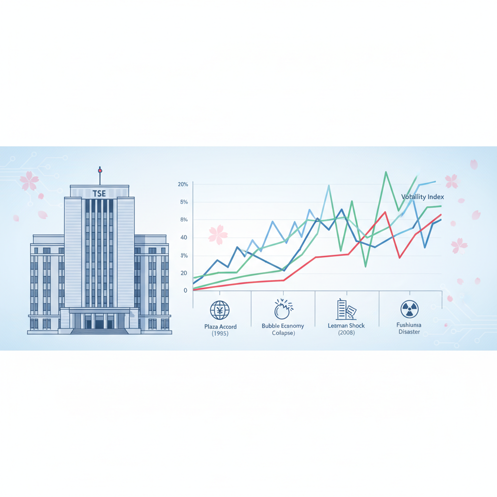 日本股市波動率的歷史趨勢與關鍵事件分析 示意圖