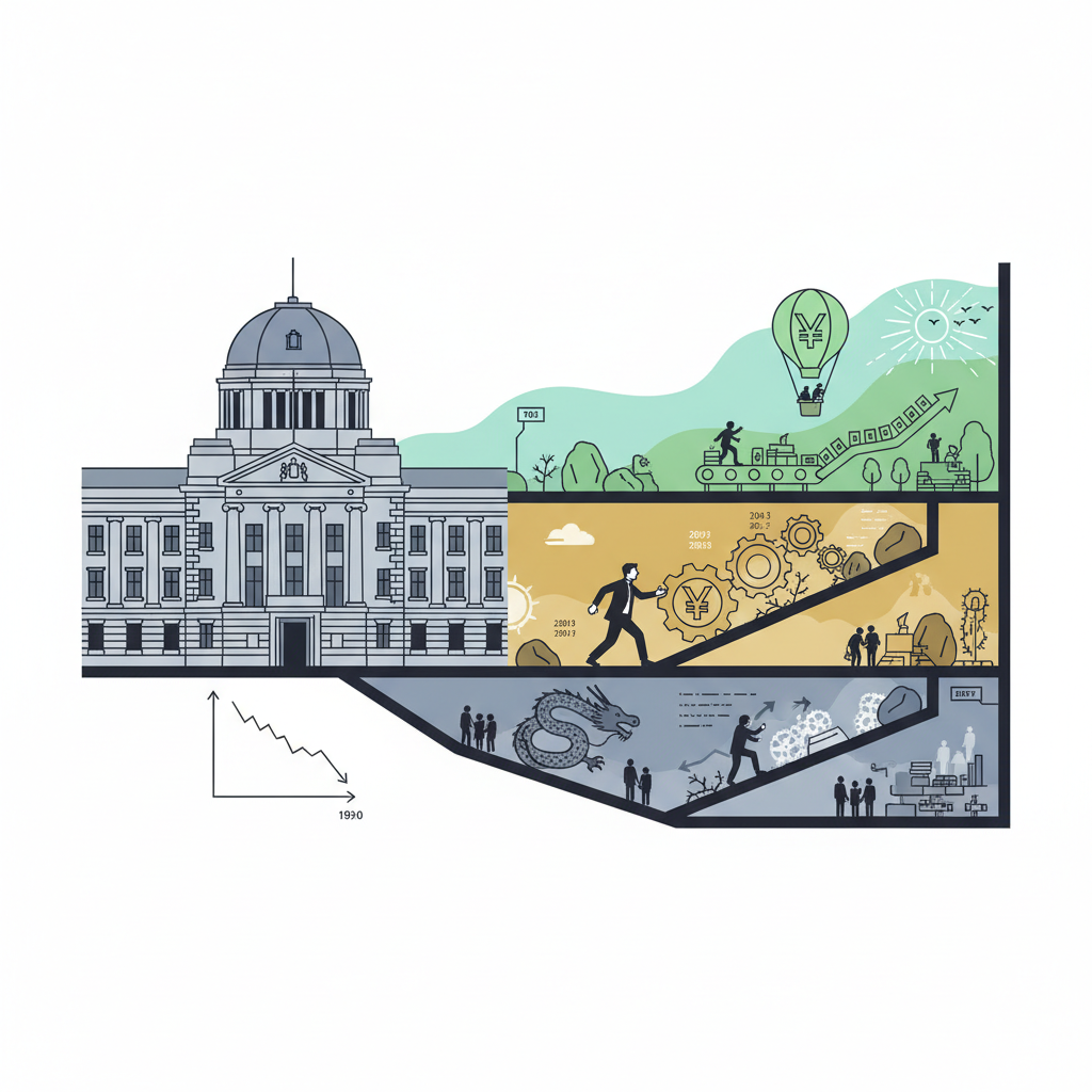 日本央行貨幣政策的歷史演變：漫長的抗通縮之路 示意圖