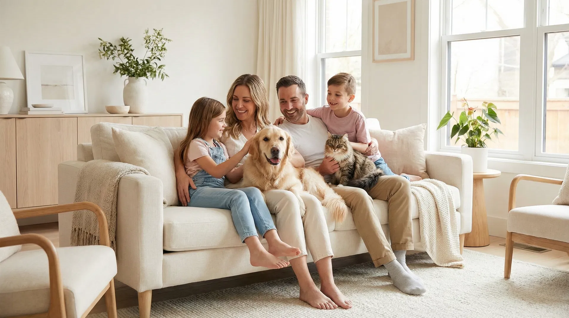 Familie mit Hund und Katze – Vetprotect24 Tierversicherung