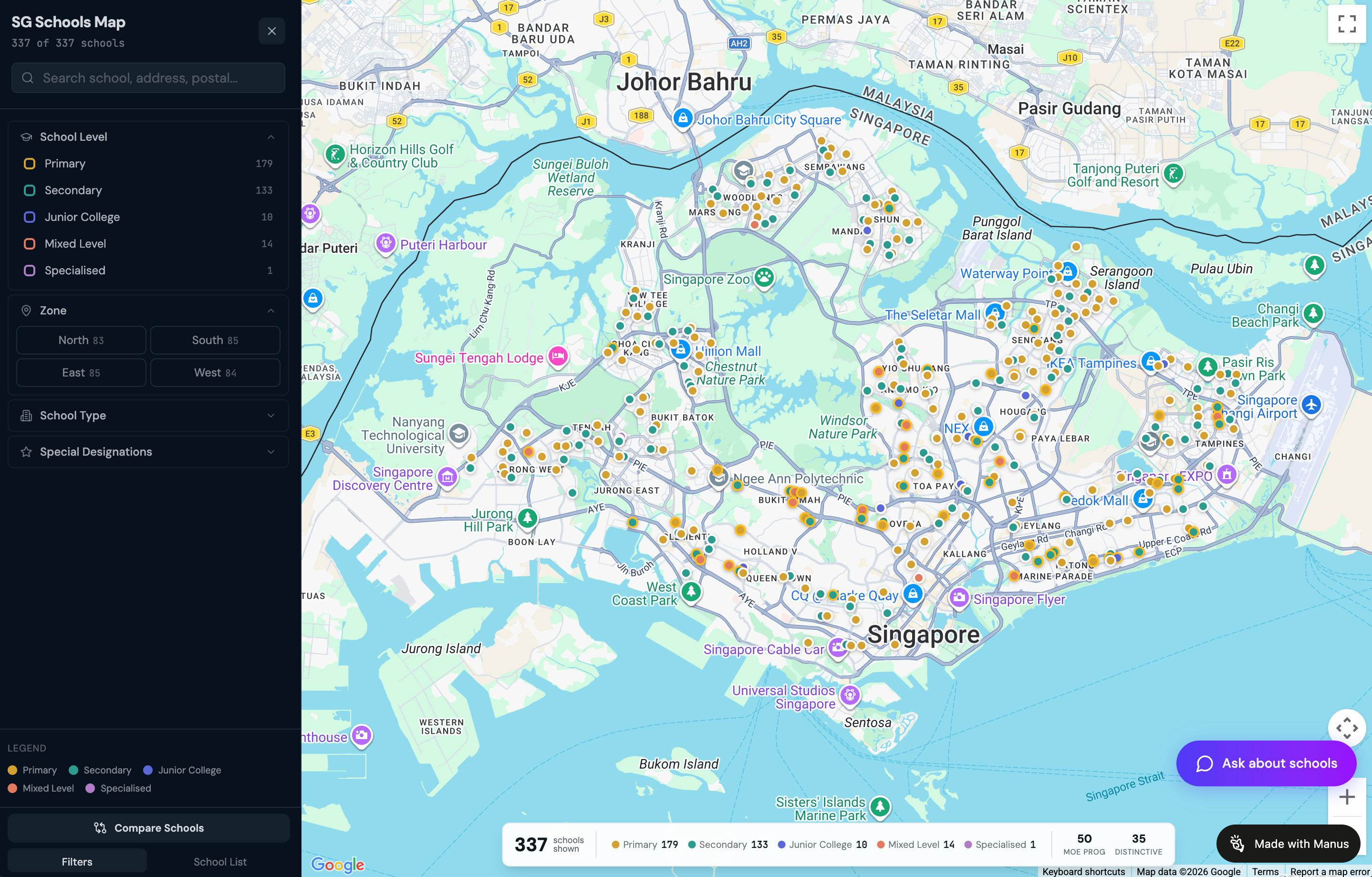 Web App: Annotated Map of School Information