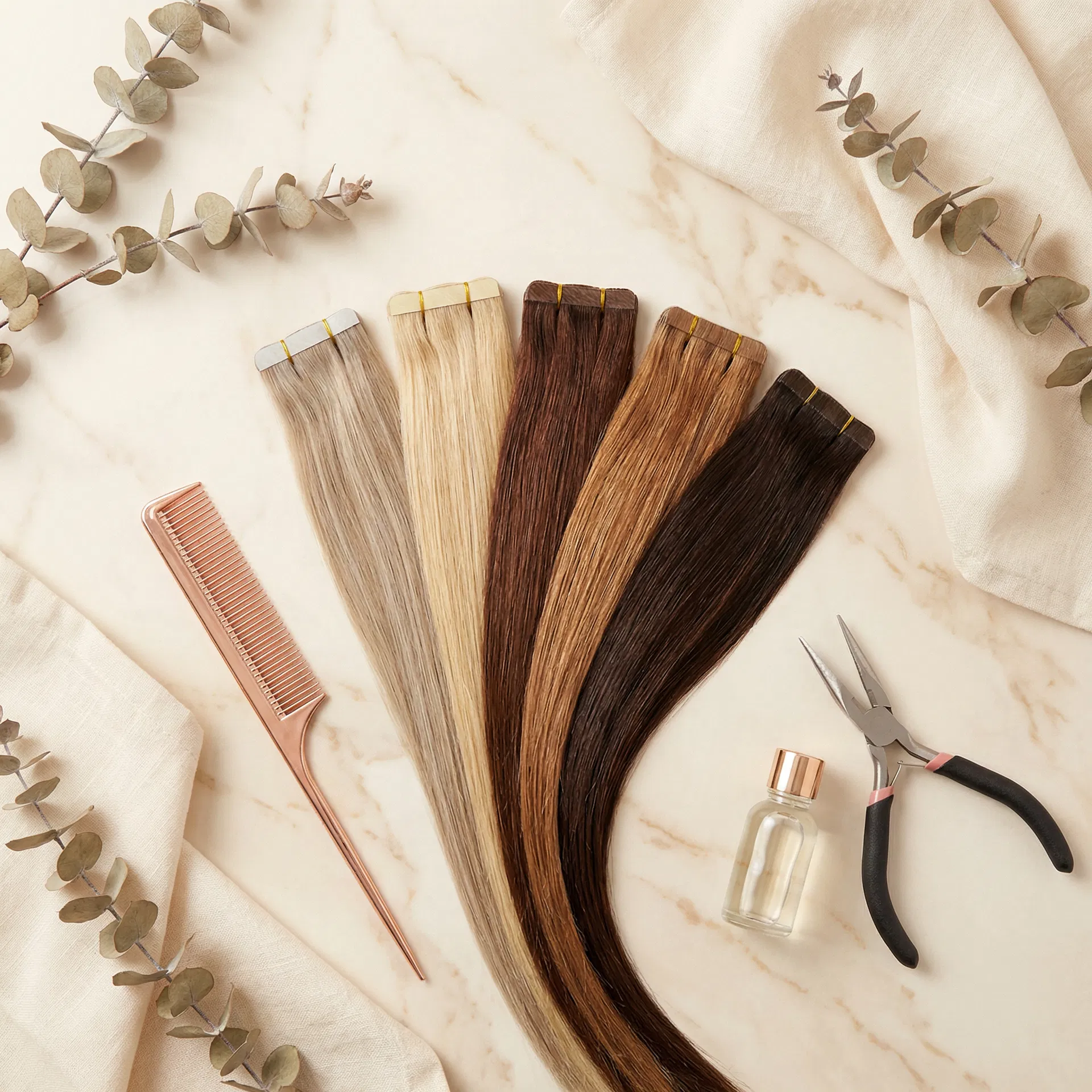 Professional hair extension tools and products