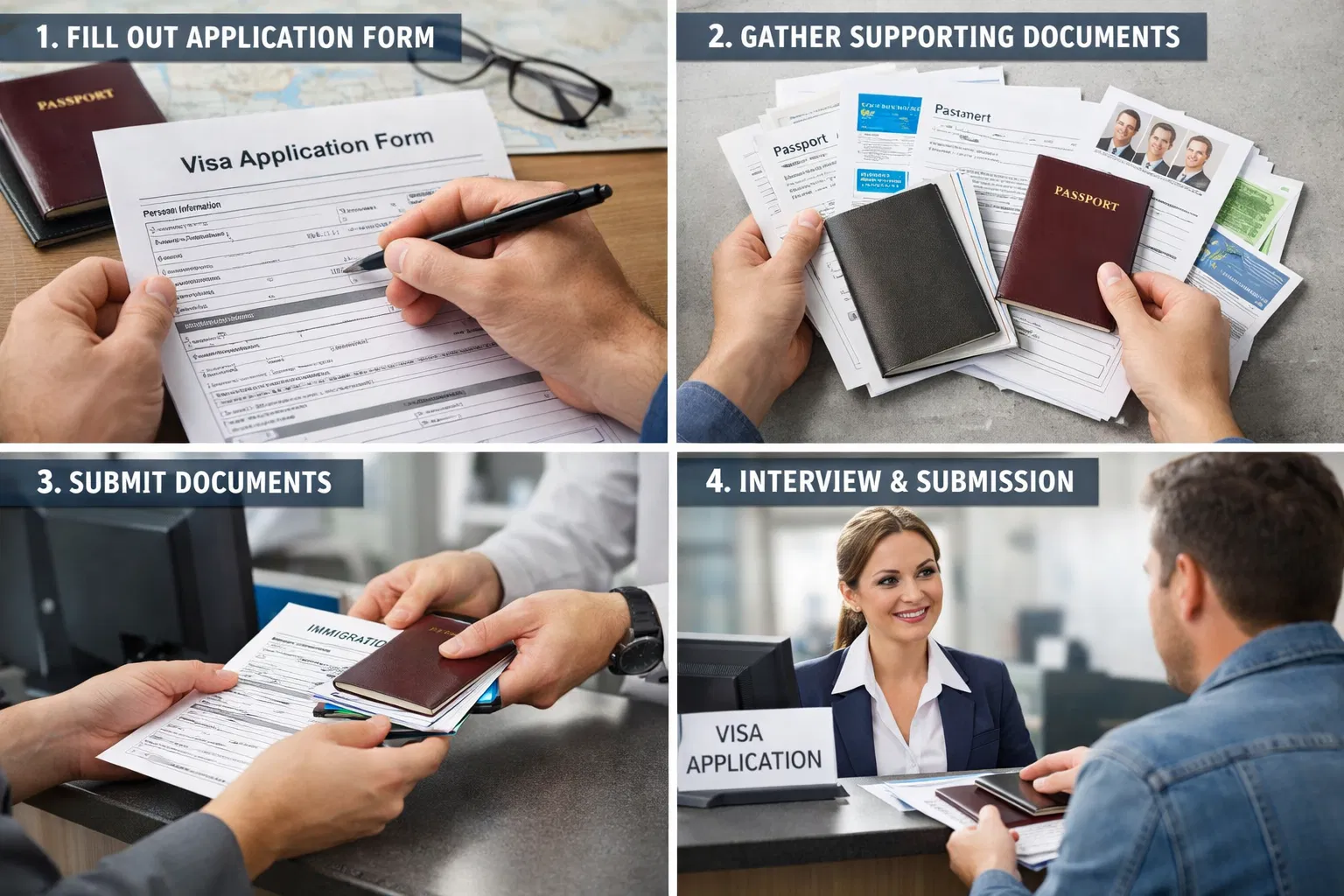Visa application process steps