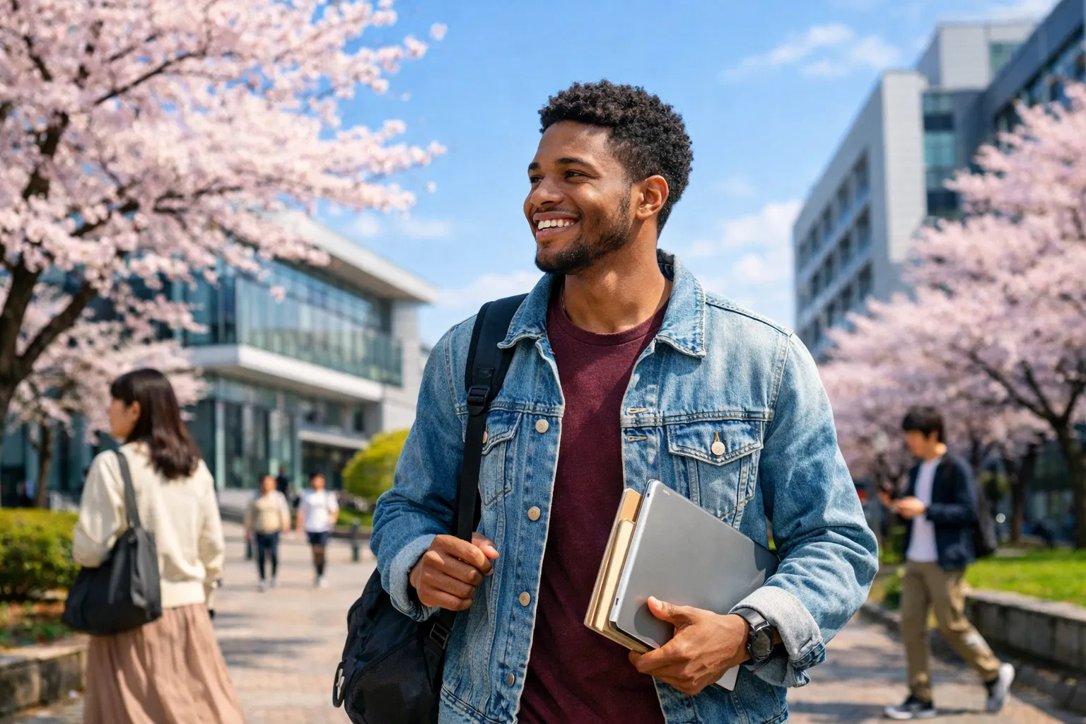 International student on Japanese campus