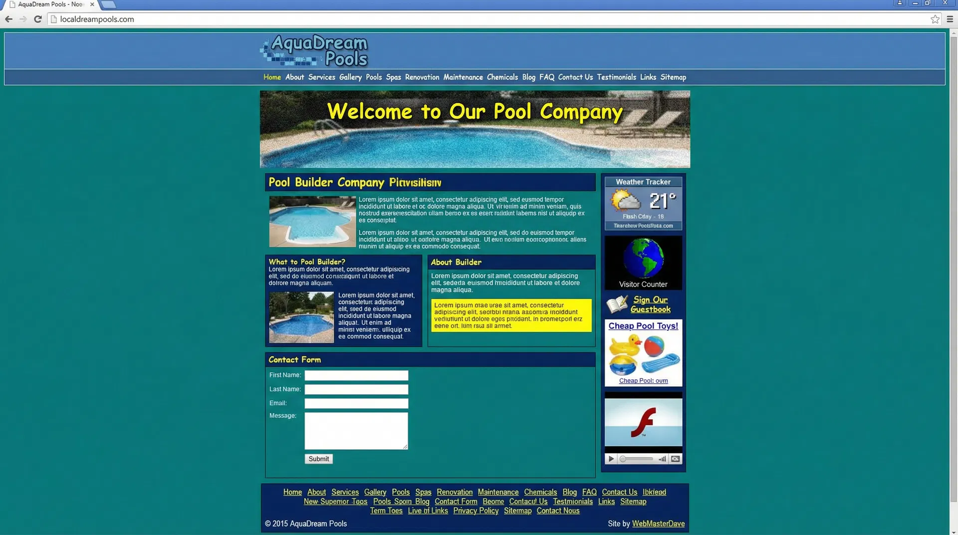 Before - typical website