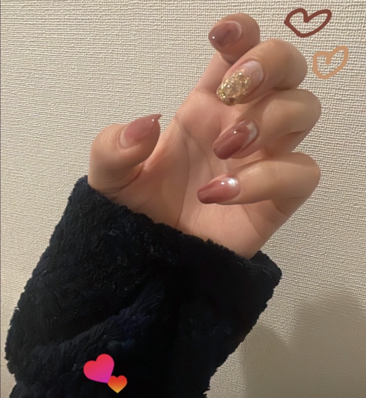 ピンクゴールドグラデ