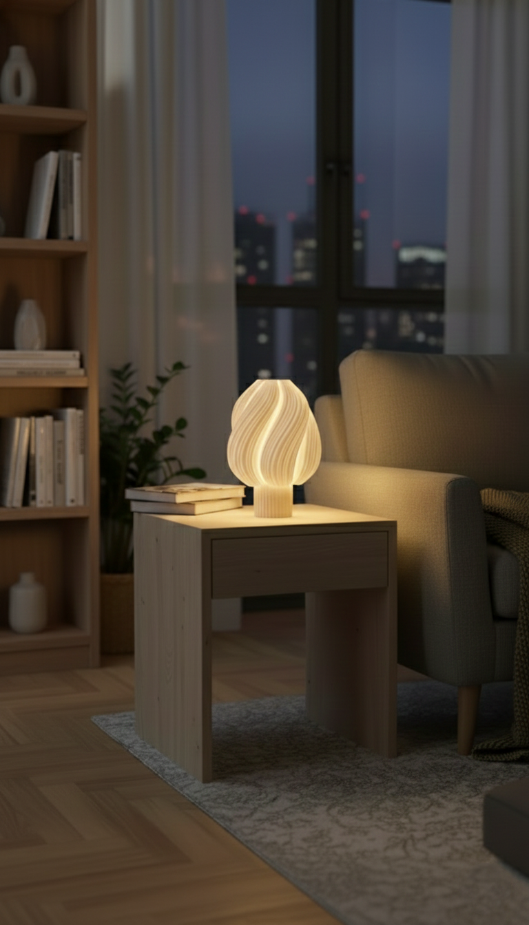 PearlBloom Bej Dekoratif Masa Lambası Abajur